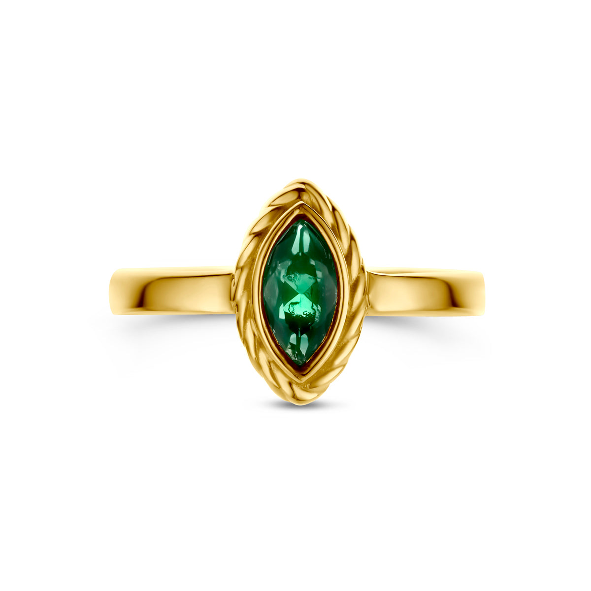 Ring groen zirkonia 9K geelgoud
