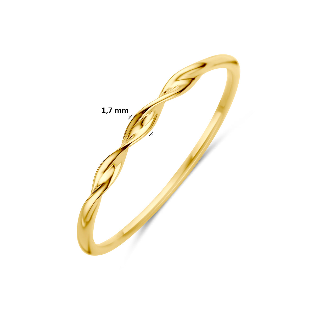 Ring gedraaid 9K geelgoud 1.7 mm