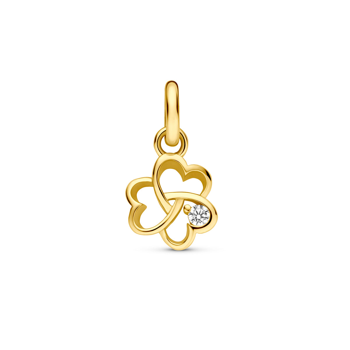 Fantasy Collection Hanger klavertje zirkonia 9K geelgoud 8 mm