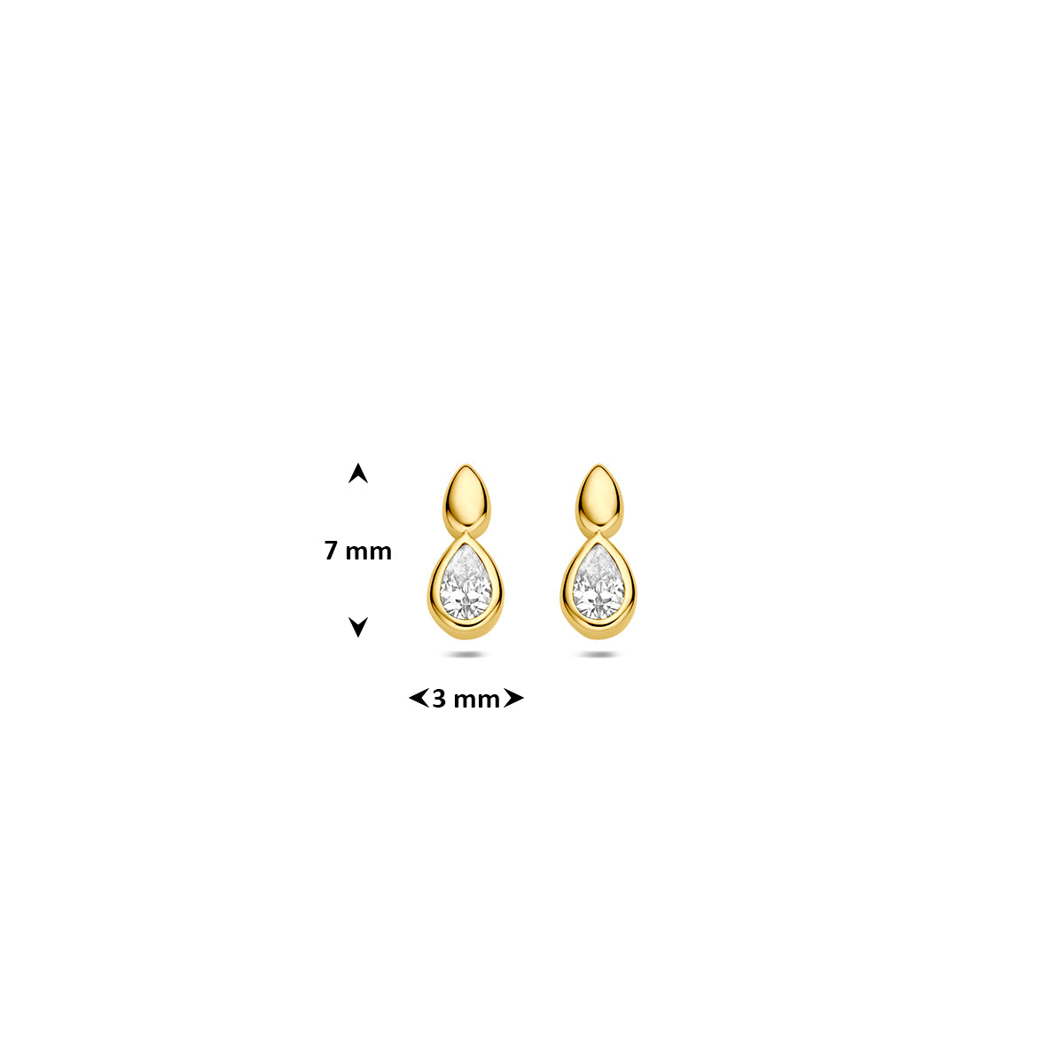 Fantasy Collection Oorknoppen zirkonia 9K geelgoud 7 mm - afbeelding 4