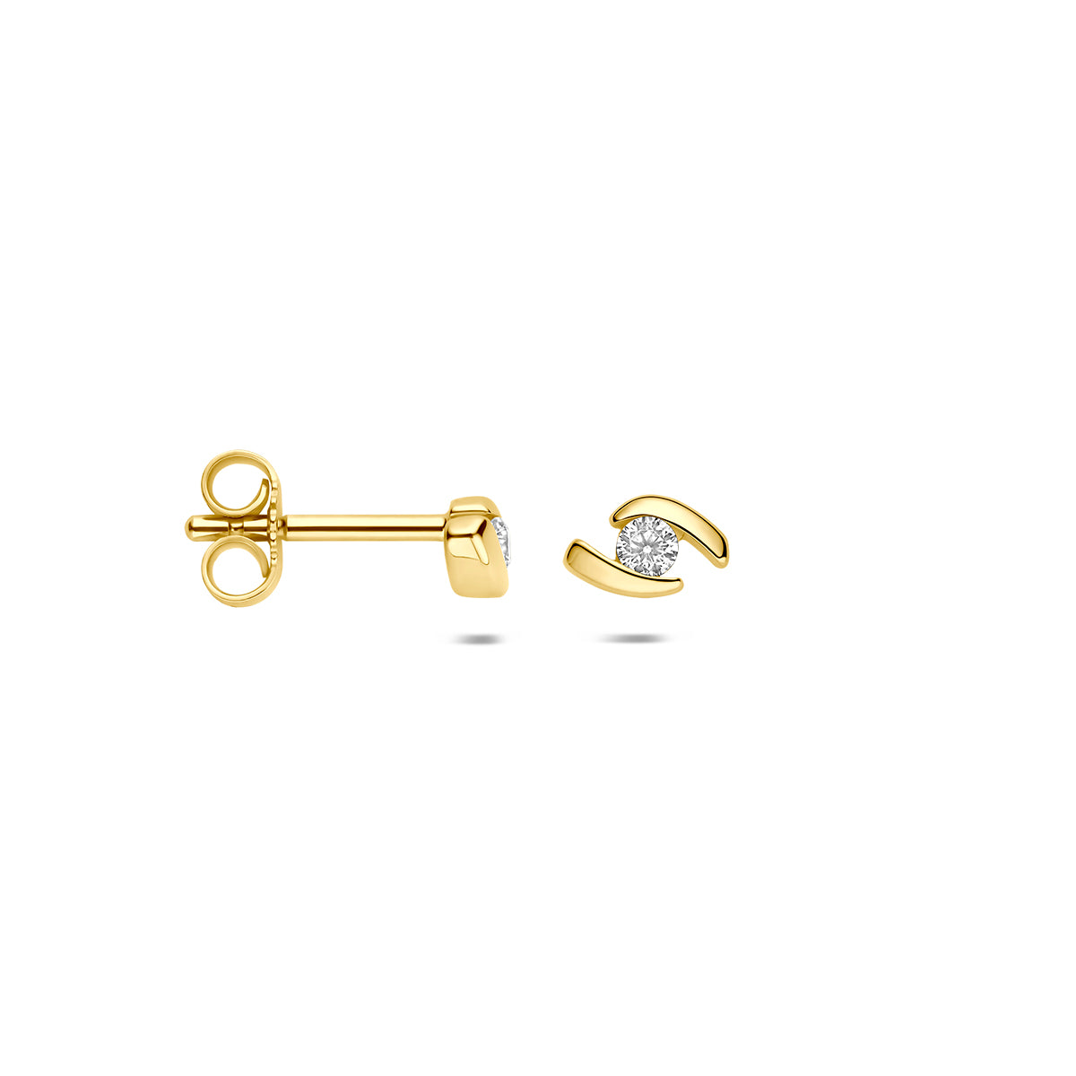 Fantasy Collection Oorknoppen zirkonia 9K geelgoud 6 mm - afbeelding 3