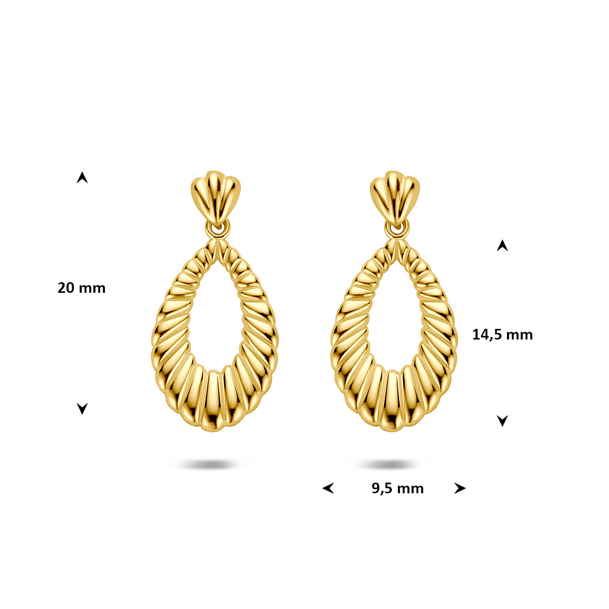 Fantasy Collection Oorhangers 9K geelgoud 20 mm - afbeelding 4