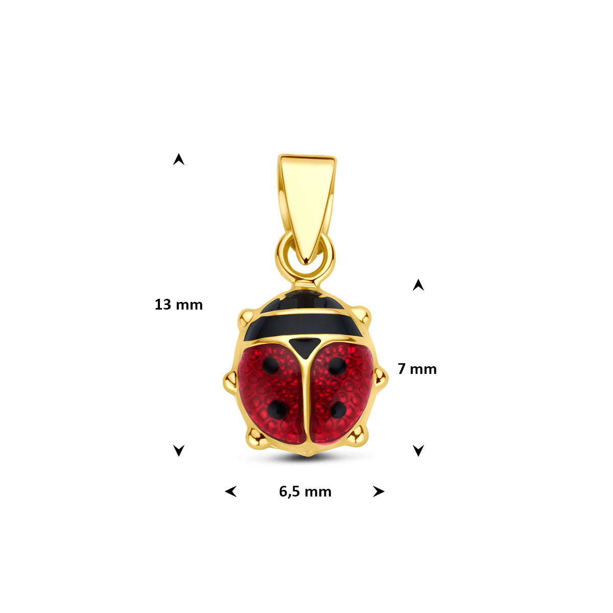 Fantasy Collection Hanger lieveheersbeestje 9K geelgoud 7 mm - afbeelding 4