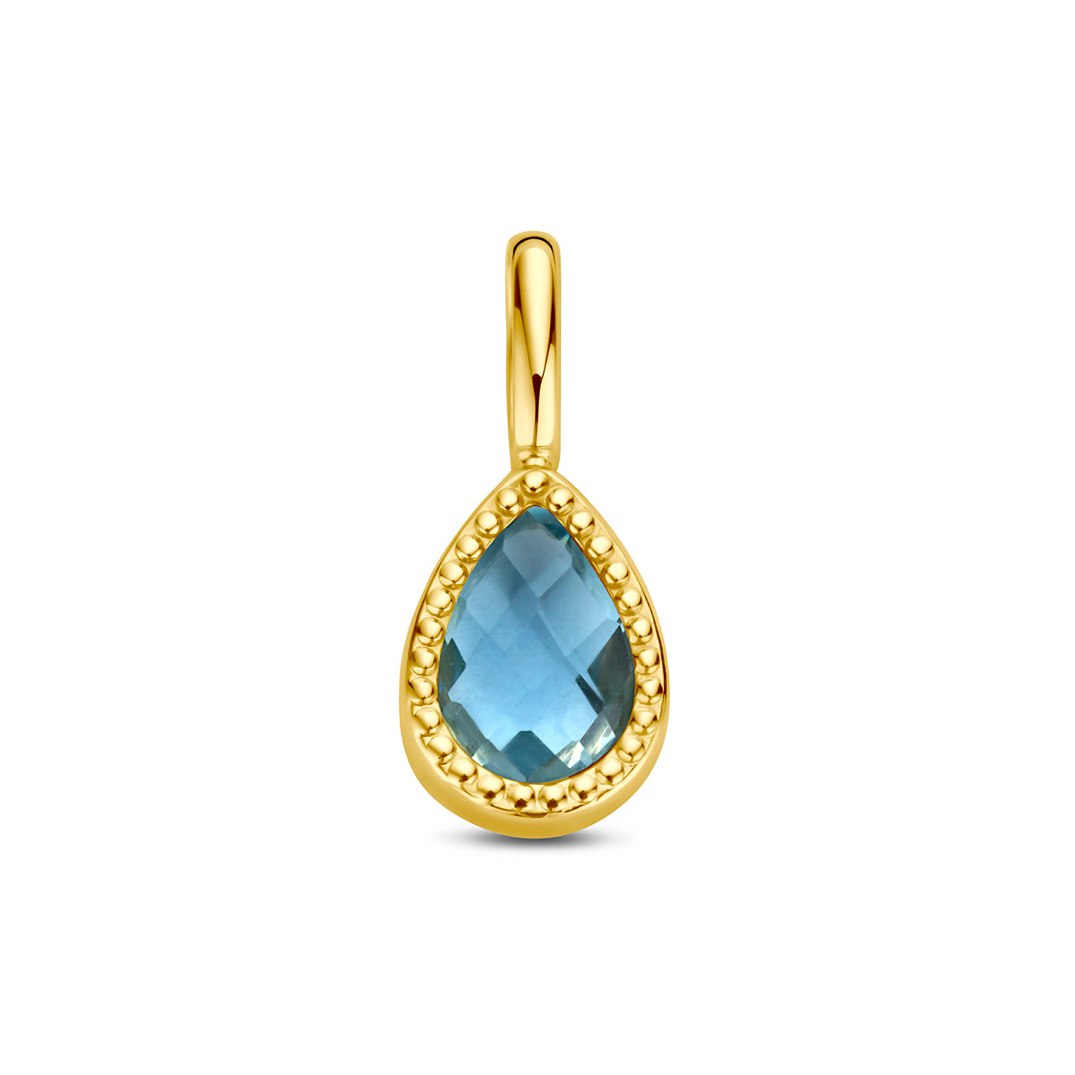 Fantasy Collection Hanger blauw topaas 9K geelgoud 7,5 mm