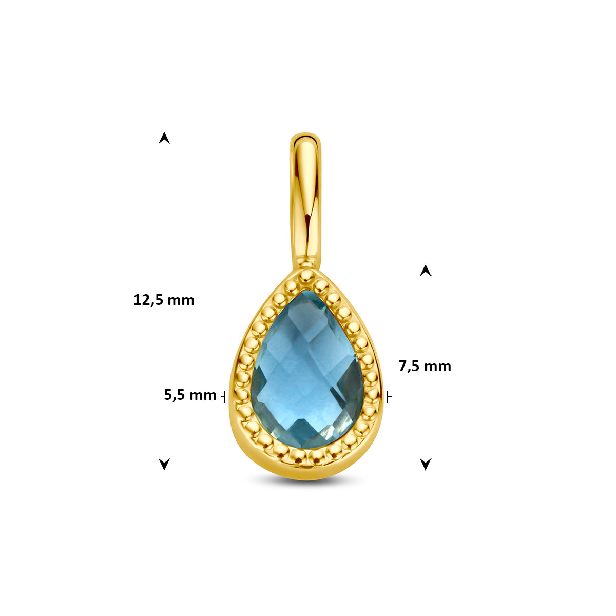 Fantasy Collection Hanger blauw topaas 9K geelgoud 7,5 mm - afbeelding 4