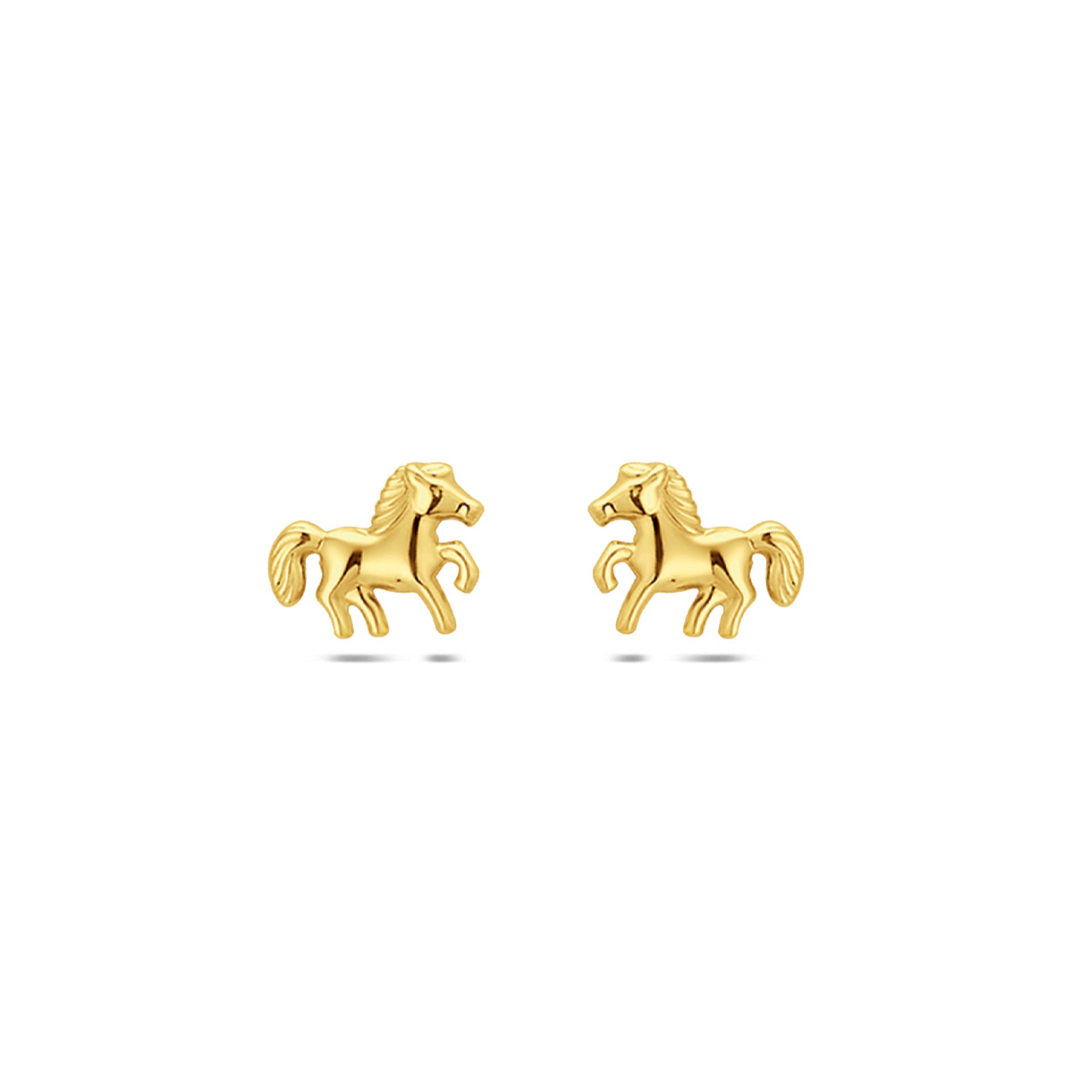 Fantasy Collection Oorknoppen paard 9K geelgoud 7,5 mm