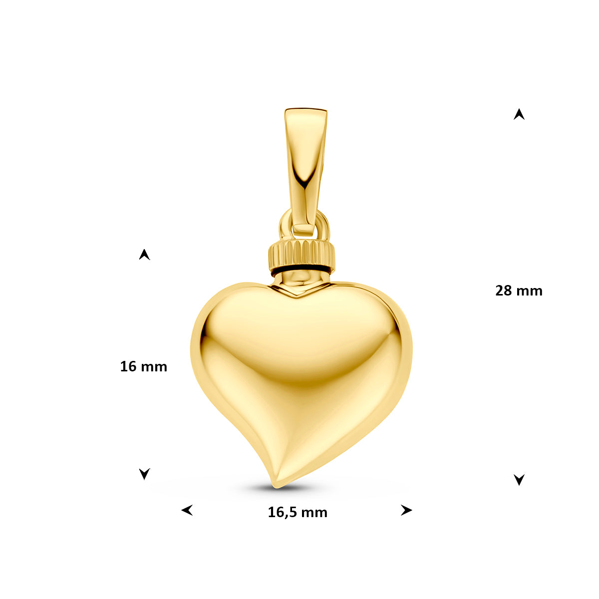 Fantasy Collection Urnhanger hart 9K geelgoud 16 mm - afbeelding 4