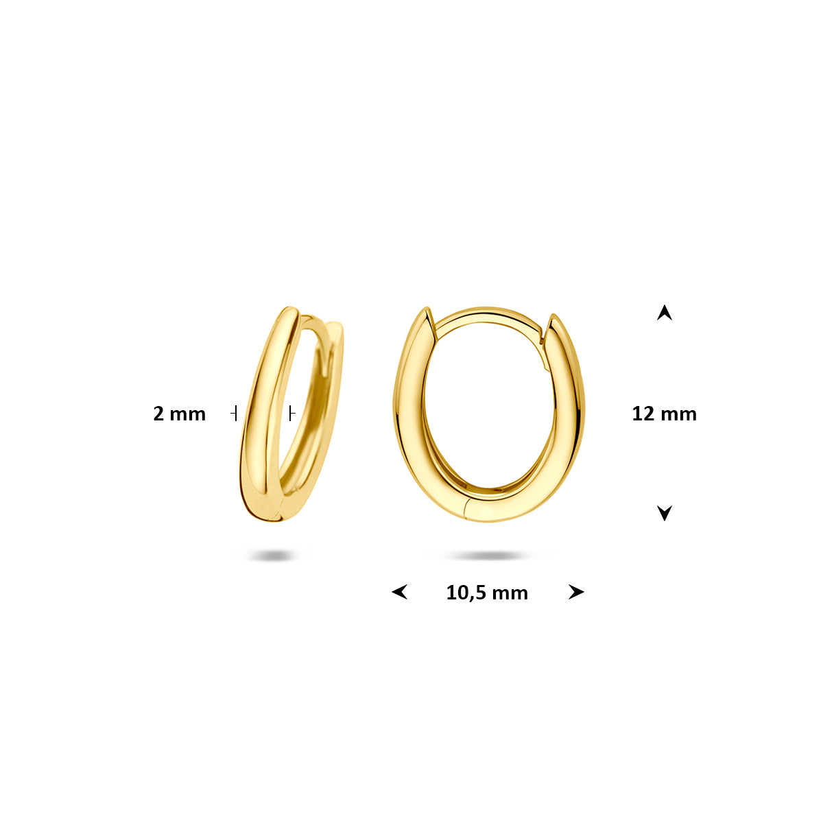 Fantasy Collection Klapoorringen 9K geelgoud 12 mm - afbeelding 4