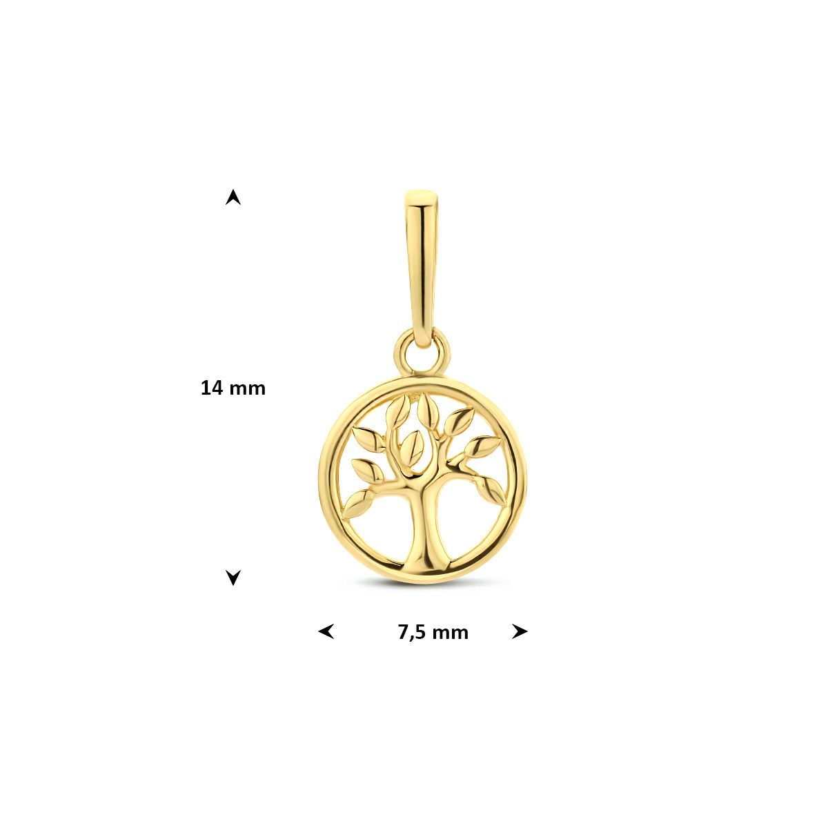 Fantasy Collection Hanger levensboom 9K geelgoud 7,5 mm - afbeelding 4