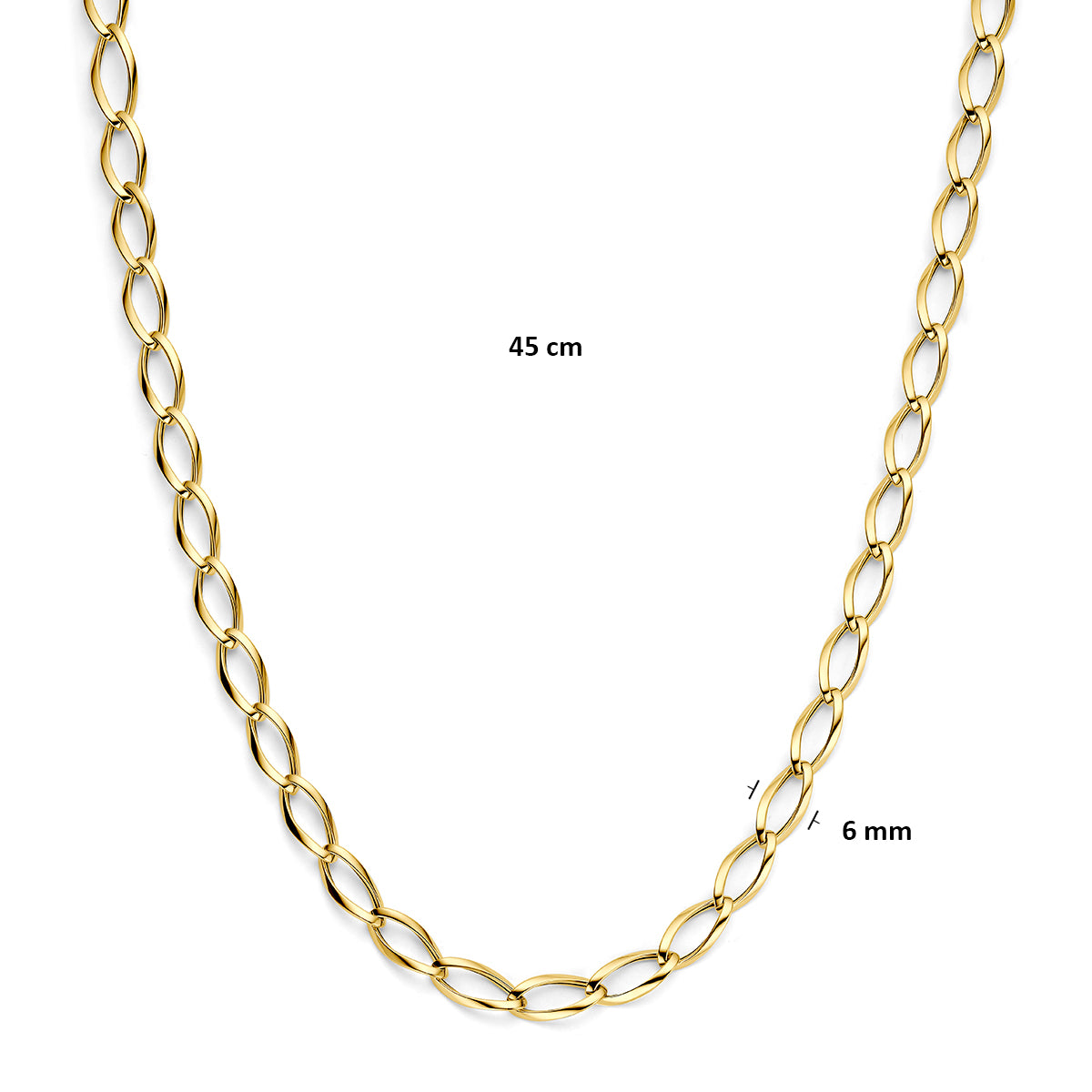 Fantasy Collection Collier anker 9K geelgoud 6 mm 45 cm - afbeelding 4