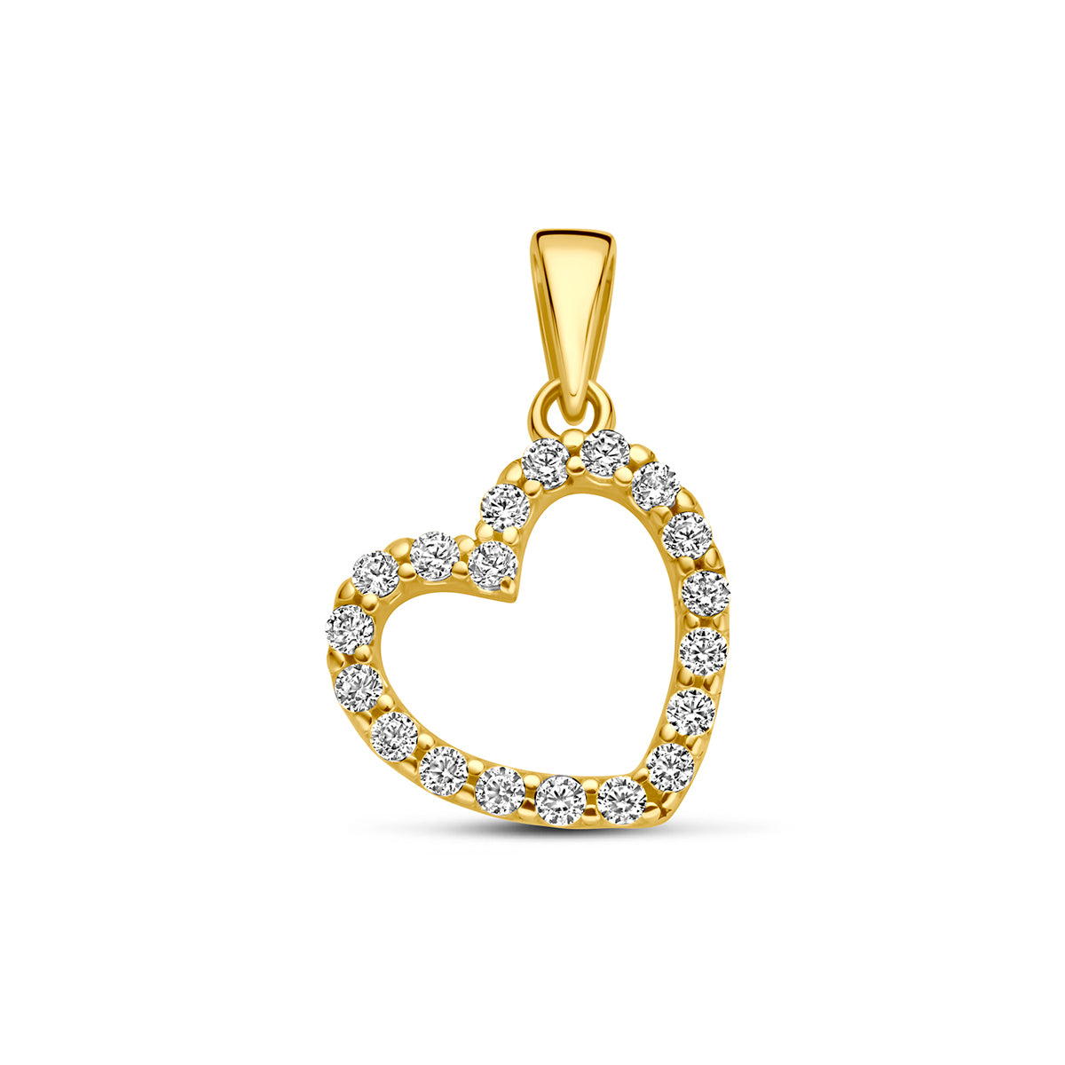 Fantasy Collection Hanger hart zirkonia 9K geelgoud 10 mm