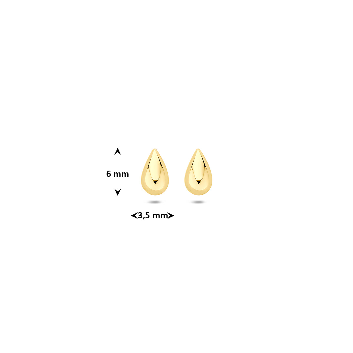 Fantasy Collection Oorknoppen druppel 9K geelgoud 6 mm - afbeelding 4