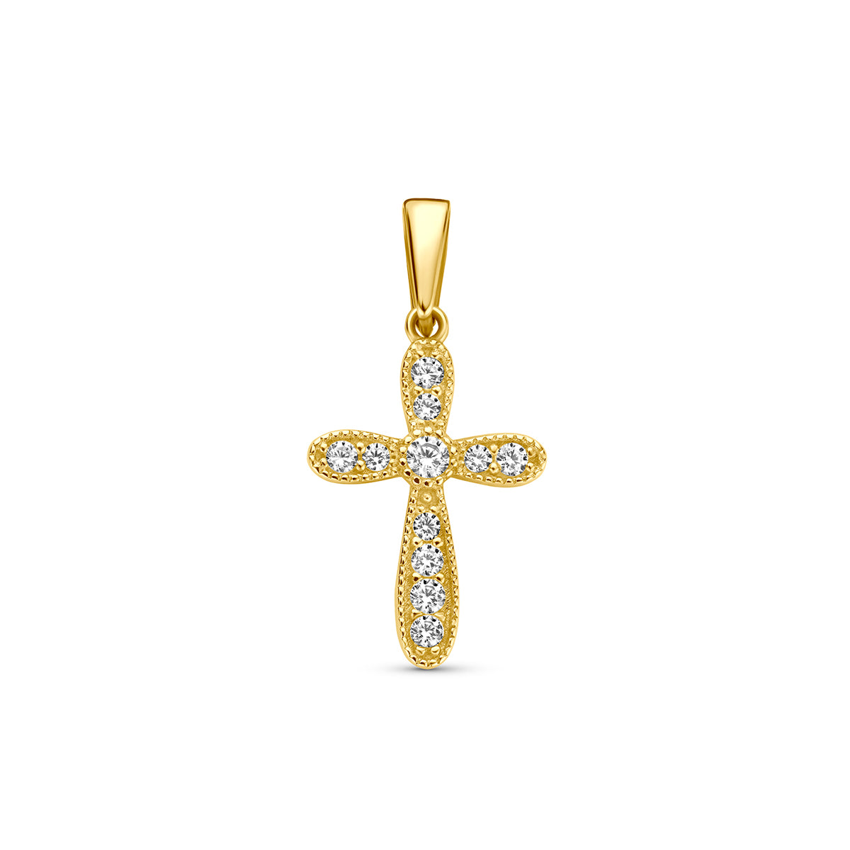 Fantasy Collection Hanger kruis zirkonia 9K geelgoud 15 mm