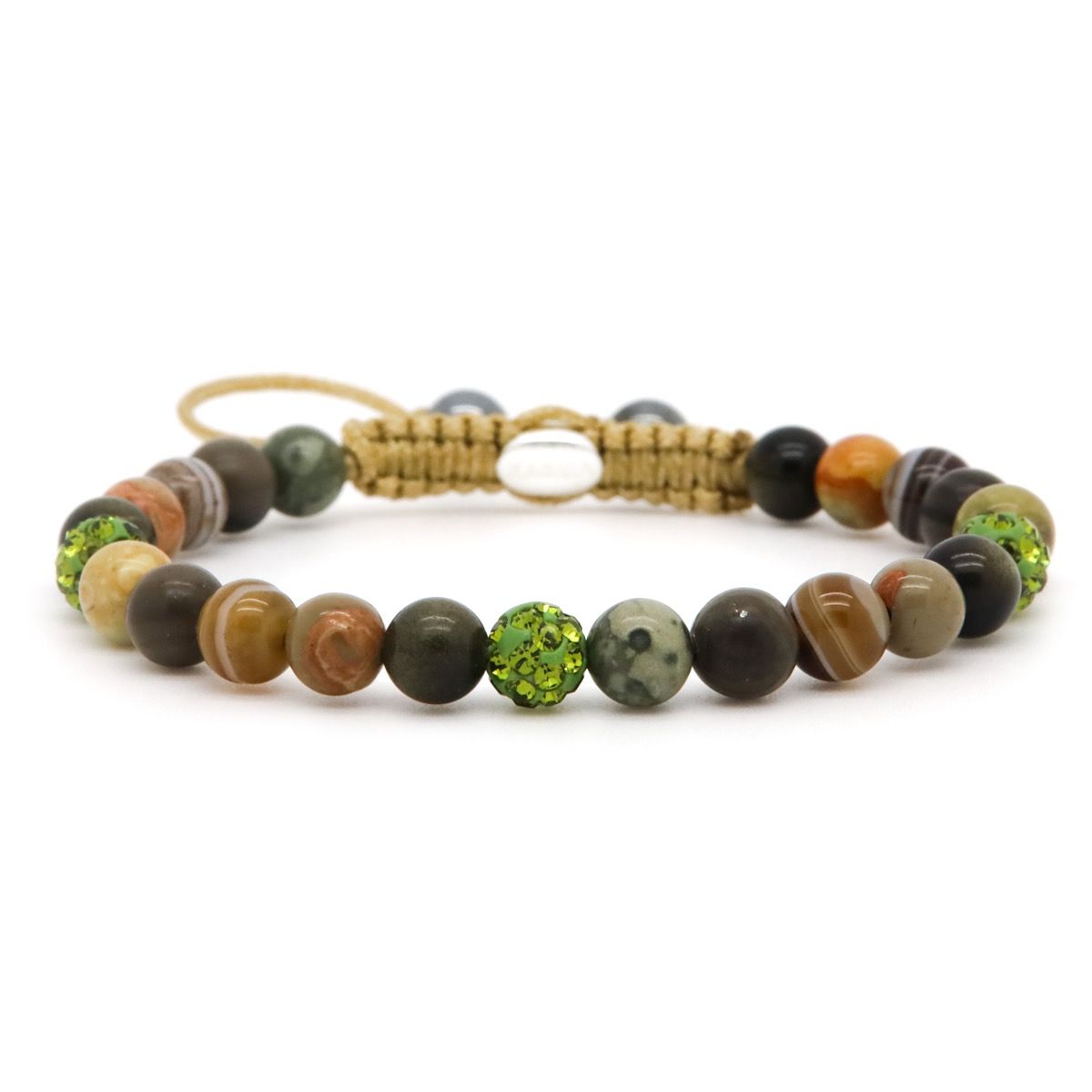 Karma armband Spiral Coffee Date XS (green crystal) 80031, exclusief en kwalitatief hoogwaardig. Ontdek nu!