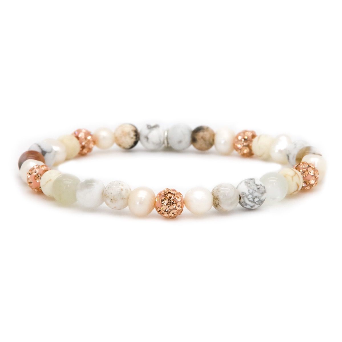 Karma armband Spiral AYA XS Elastic (rosegold crystal) 80070EL - PansiteNederland.nl