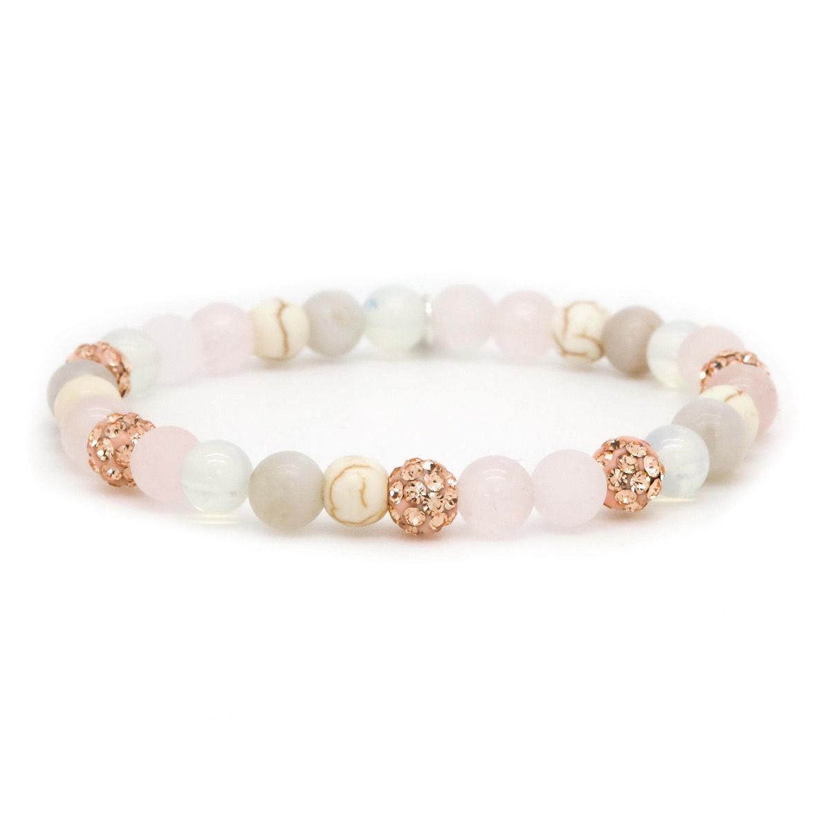 Karma armband Spiral FEMM XS Elastic (rosegold crystal) 80074EL - PansiteNederland.nl