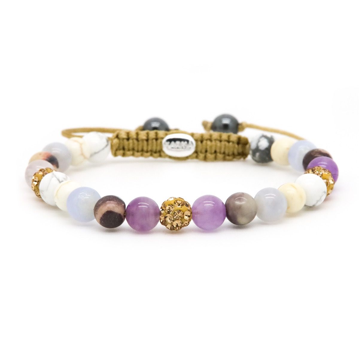 Karma armband Spiral PLUM XS (gold crystal) 80082