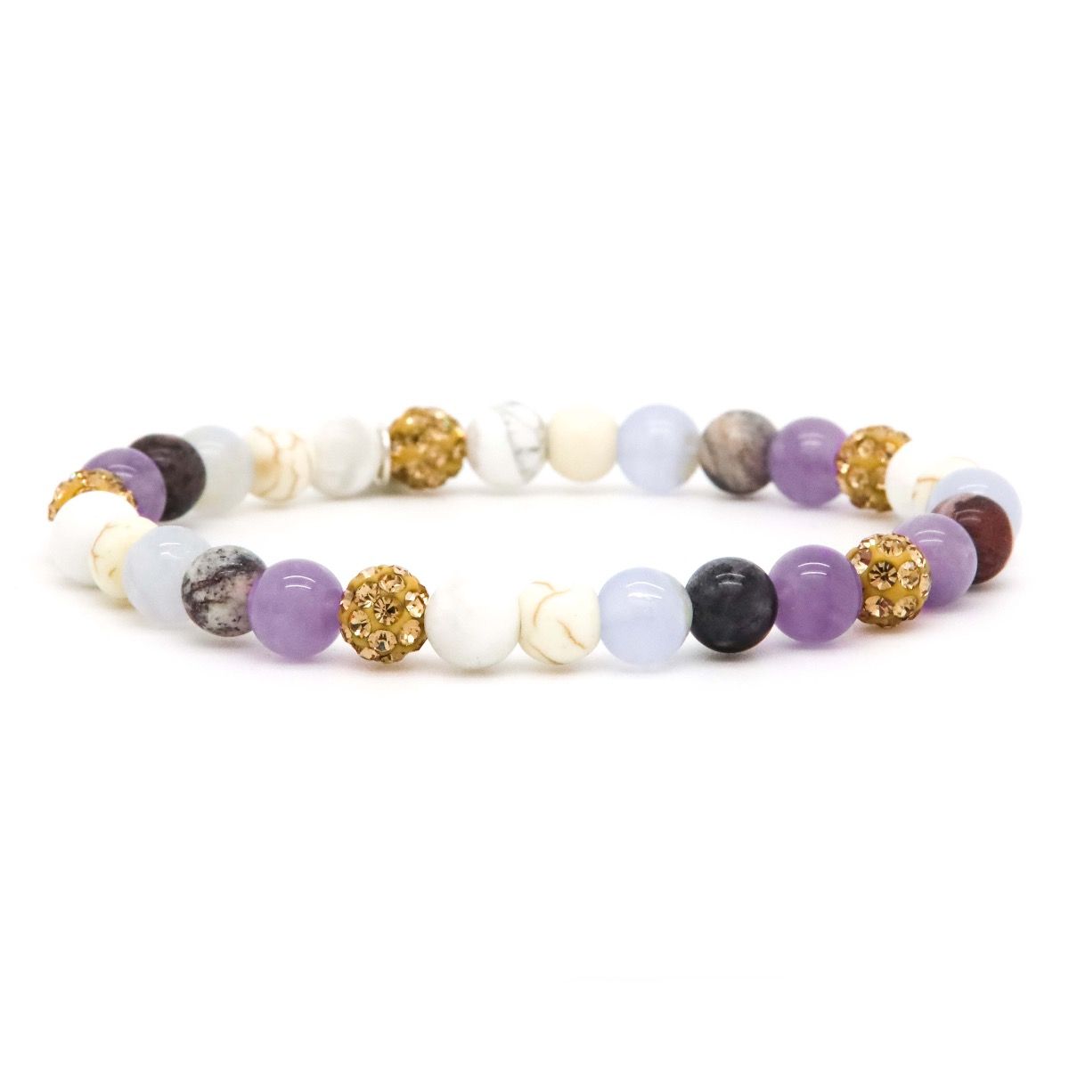 Karma armband Spiral PLUM XS Elastic (gold crystal) 80082EL - PansiteNederland.nl