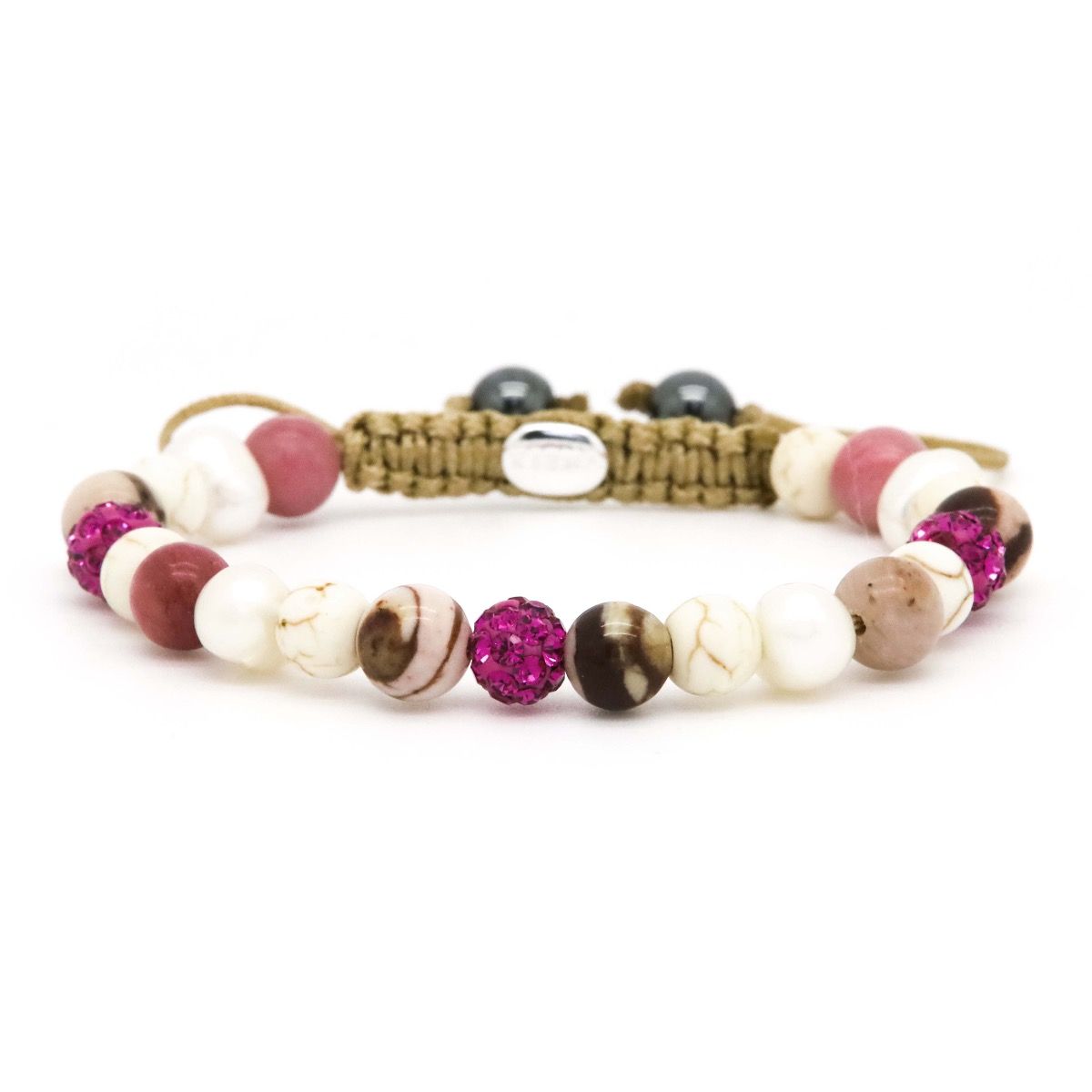 Karma armband Spiral MAUVE XS (Fuchsia crystal) 80092