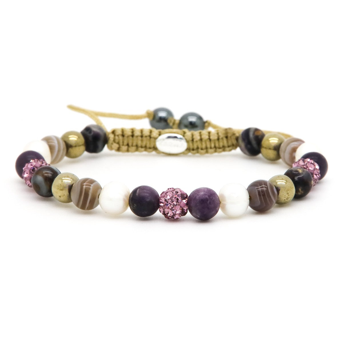 Karma armband Spiral Sophia XS (purple crystal) 80104 - PansiteNederland.nl