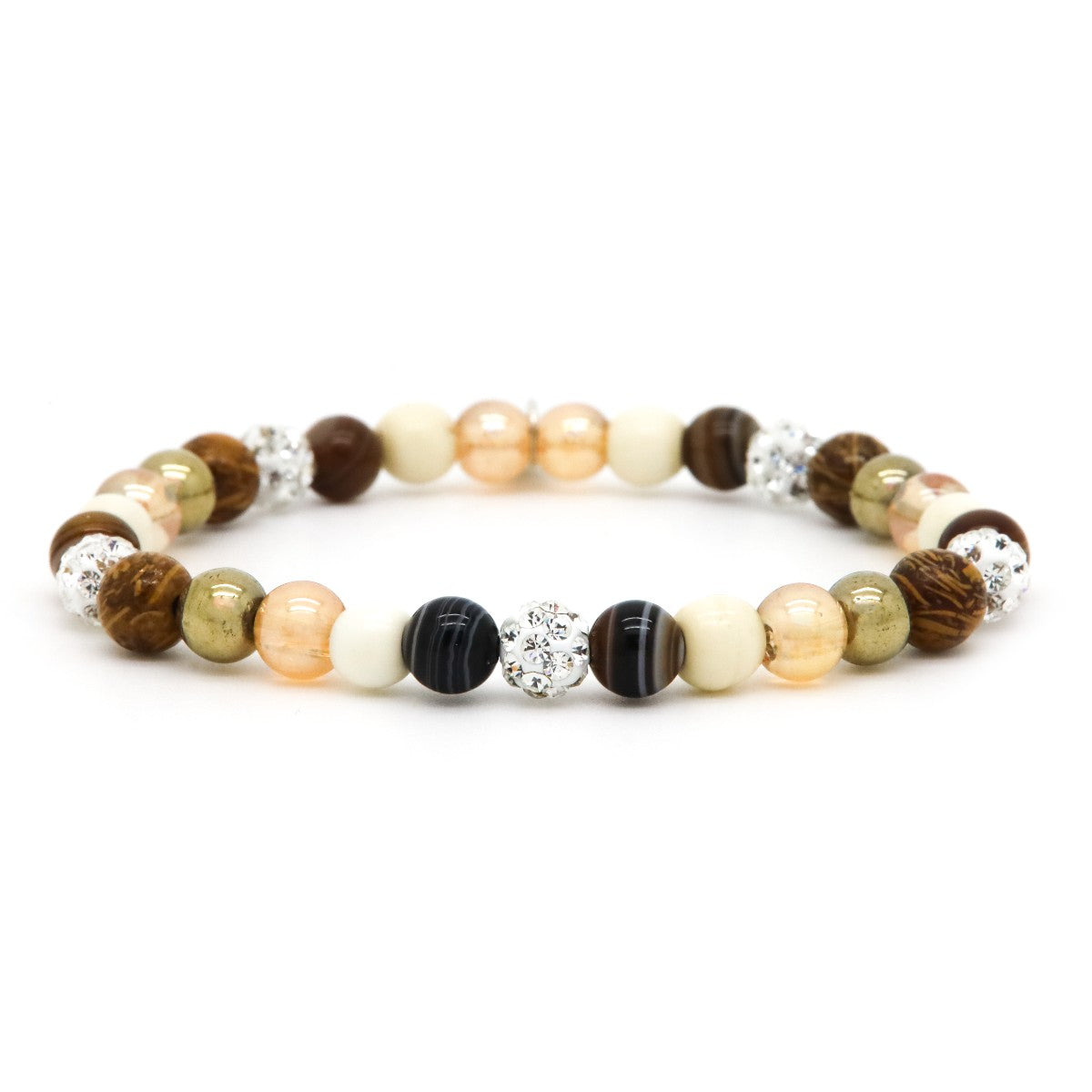 Karma armband Spiral Mia XS Elastic (white crystal) 80112EL - PansiteNederland.nl