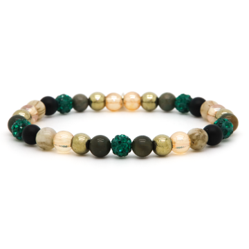 Karma armband Spiral Anne XS Elastic (green crystal) 80129EL - PansiteNederland.nl