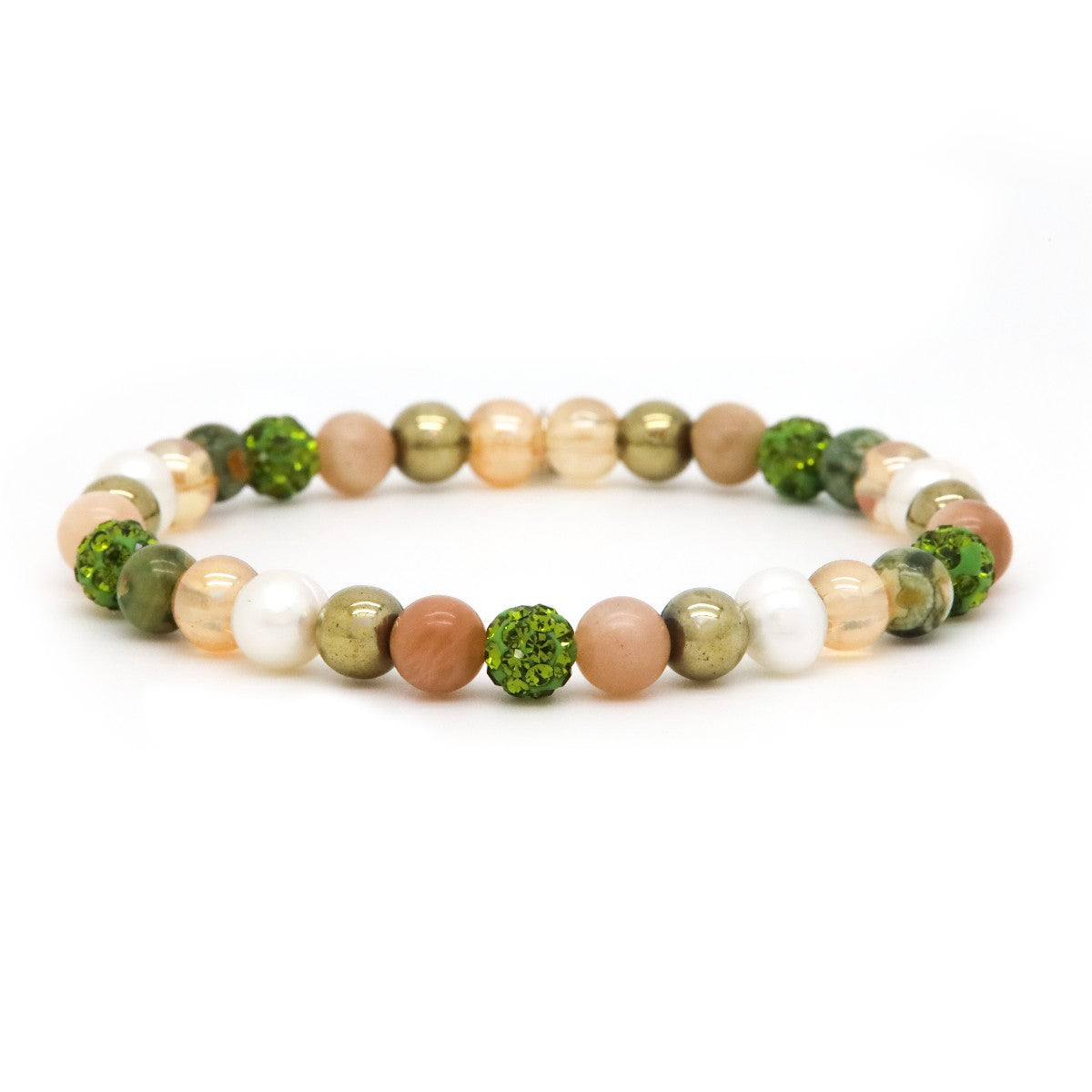 Karma armband Spiral Klaire XS Elastic (green crystal) 80132EL - PansiteNederland.nl