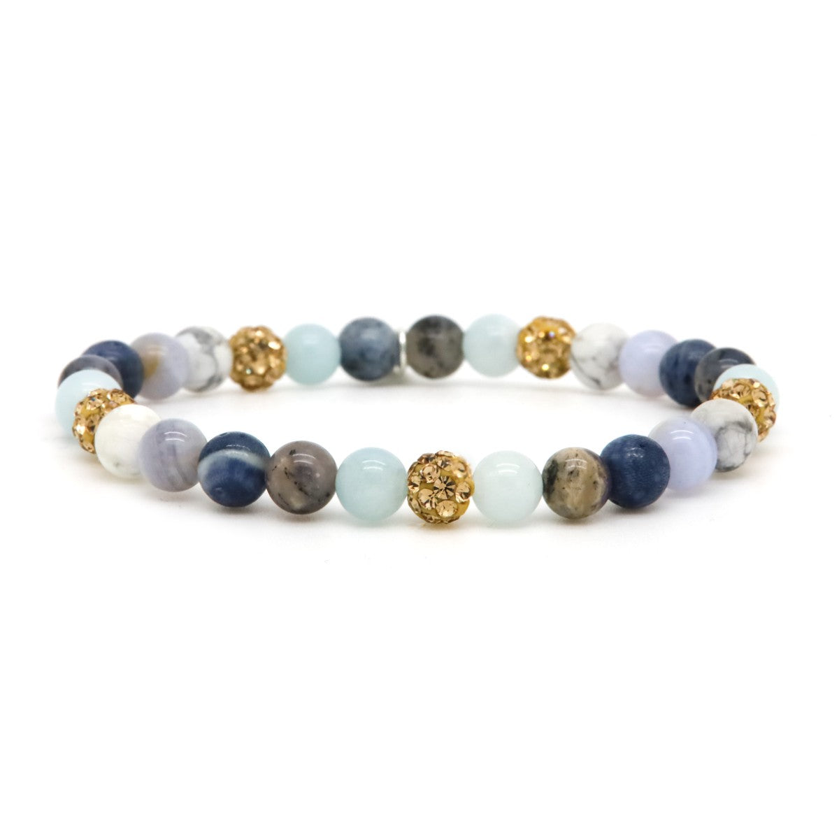 Karma armband Spiral SELENE XS Elastic gold crystal 80144EL