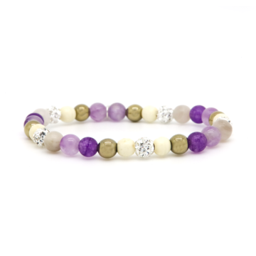 Karma armband Spiral ELBA XS Elastic (white crystal) 80150EL - PansiteNederland.nl