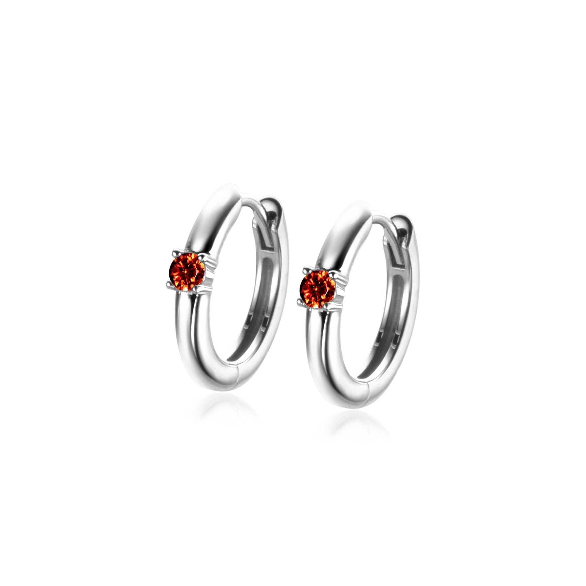 Zinzi oorringen JANUARI zilver met geboortesteen rood granaat zirkonia 13mm ZICRZ-JAN - PansiteNederland.nl