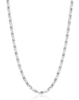 ZINZI zilveren scroll schakelketting, waarbij de schakels een dubbele krul/kronkeling maken 42-45cm ZIC2479
