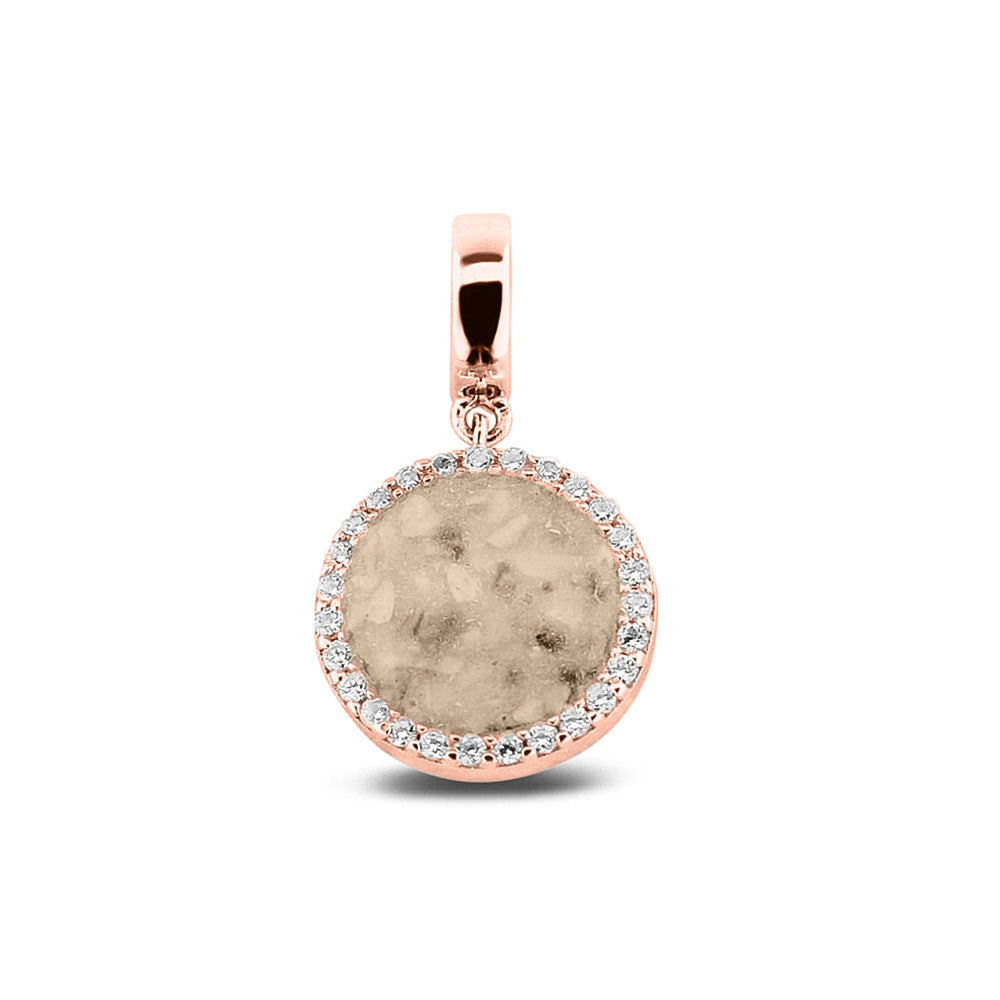 See You Gouden ronde bedel met stenen rand voor as – 806 – afbeelding 2
