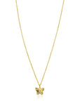 ZINZI Gold Plated Zilveren Ketting met Vlinder Hanger en Witte Zirkonia 42-45cm ZIC2742