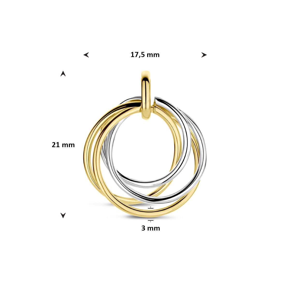 14K bicolor goud geel/wit hanger 21 mm - 4209098 - PansiteNederland.nl