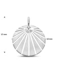 Zilveren gerhodineerde hanger poli/mat gediamanteerd 17 mm - 1341983 - PansiteNederland.nl
