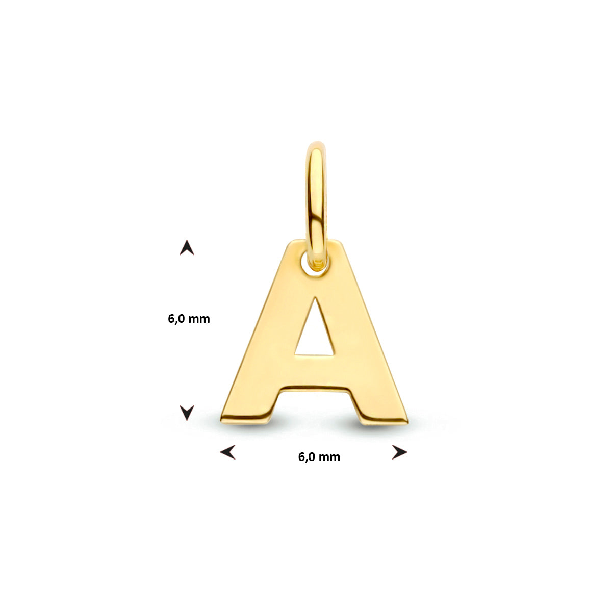 Hanger letter A 9K geelgoud #Letter_A