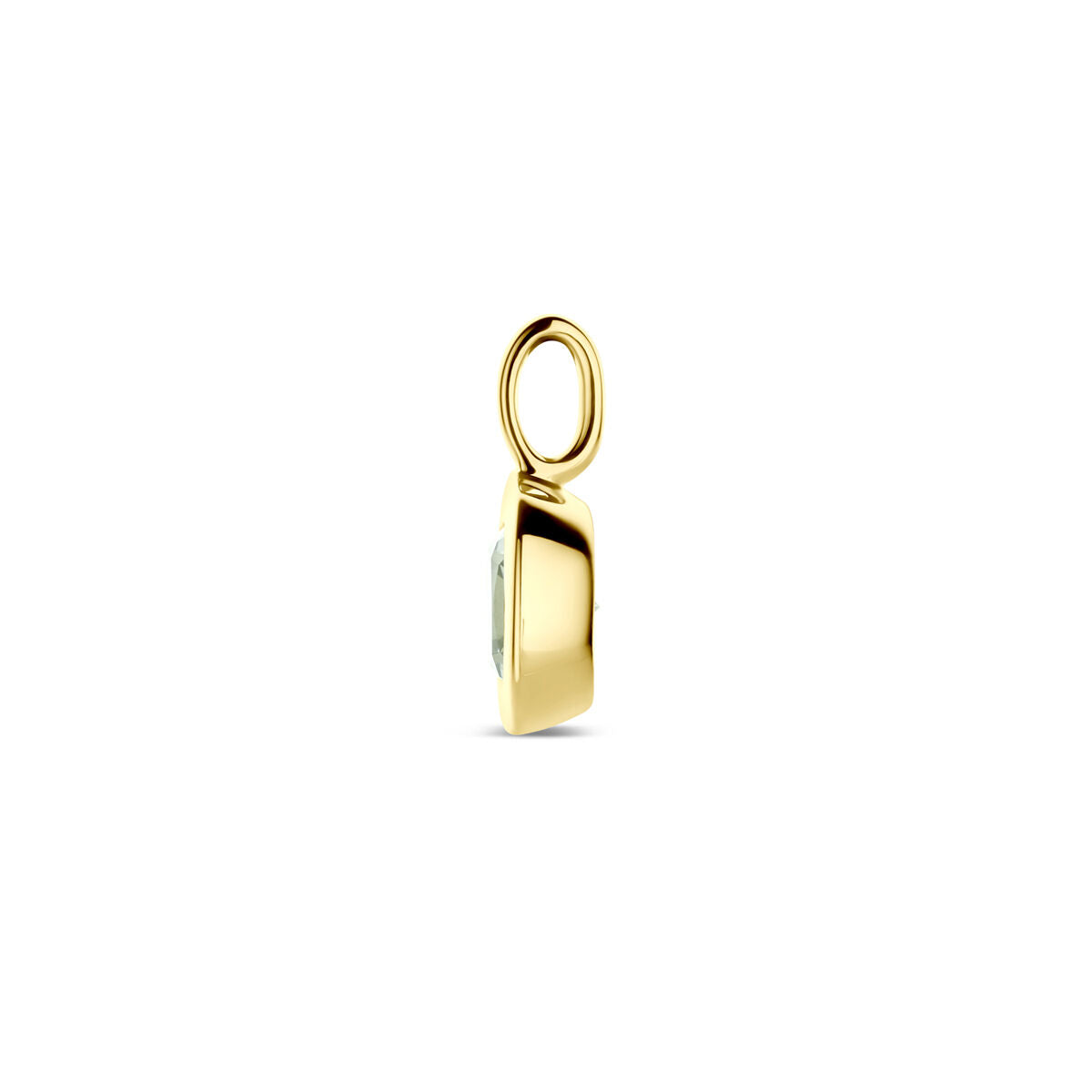 14K geelgouden hanger groen amethist 14 mm - 4033674 - PansiteNederland.nl