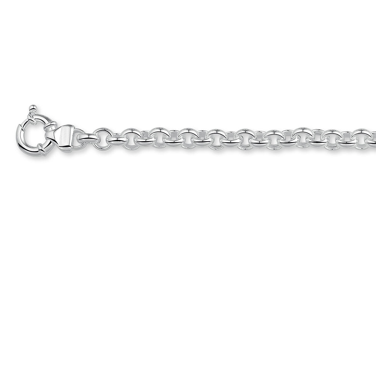 Jasseron 8,5 mm met groot veerslot zilver gerhodineerd