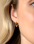 ZINZI gold plated zilveren oorringen driehoeksvorm bezet met witte zirkonia's 14mm ZIO2607 - PansiteNederland.nl