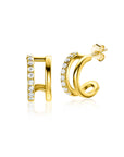 Zinzi Gold 14 krt gouden fantasie oorstekers 10mm met multi-look uitstraling, 5mm breed ZGO382