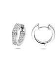 Zilveren gerhodineerde klapoorringen zirkonia 15 mm - 1341482
