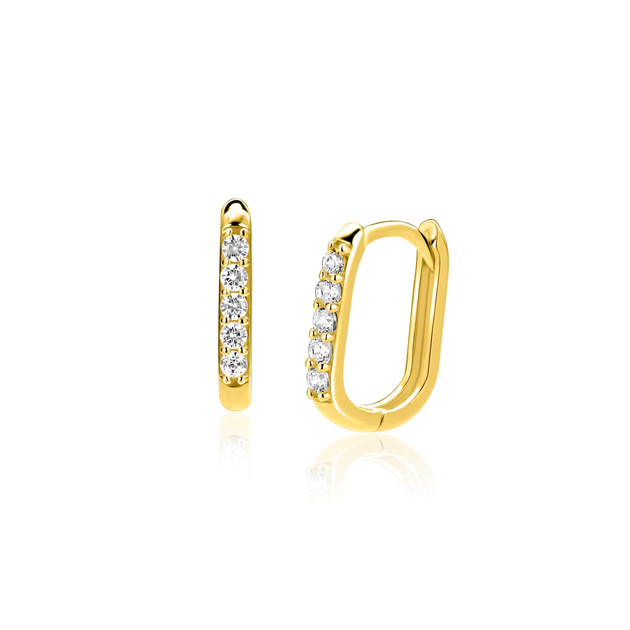 ZINZI 14K Gouden Oorbellen ZGO564 12mm wit