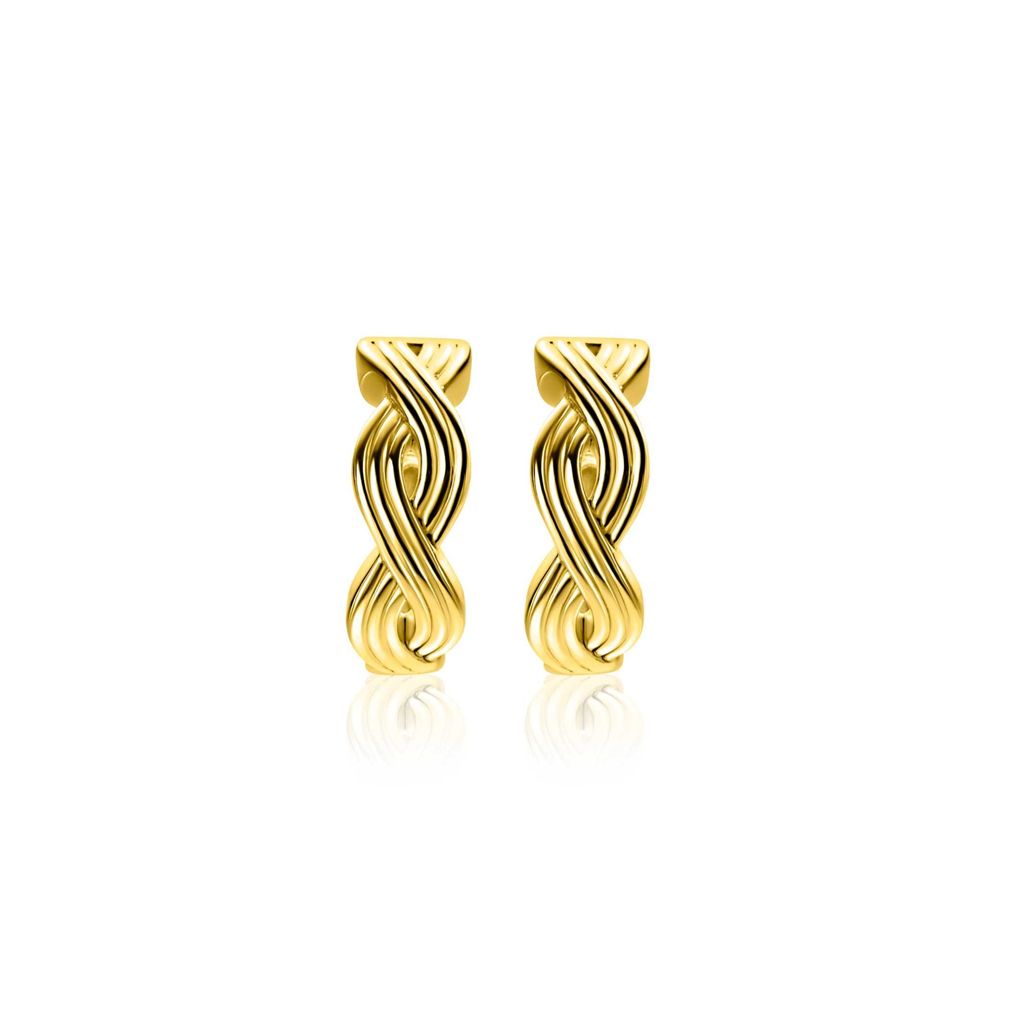 Zinzi 15mm gold plated zilveren oorringen met luxe Infinity teken en klapsluiting ZIO2684 - PansiteNederland.nl
