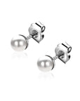 Zinzi zilveren oorknoppen 4mm wit parel ZIO1318