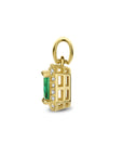 14K geelgoud hanger groen en wit zirkonia halo 4028205 - PansiteNederland.nl