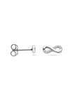 Zilveren gerhodineerde oorknoppen infinity zirkonia 9 mm - 1341564
