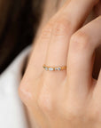 ZINZI Gold 14 krt gouden fantasie ring bezet met vierkante en peervormige witte zirkonia's (2,5mm breed) ZGR464 - PansiteNederland.nl