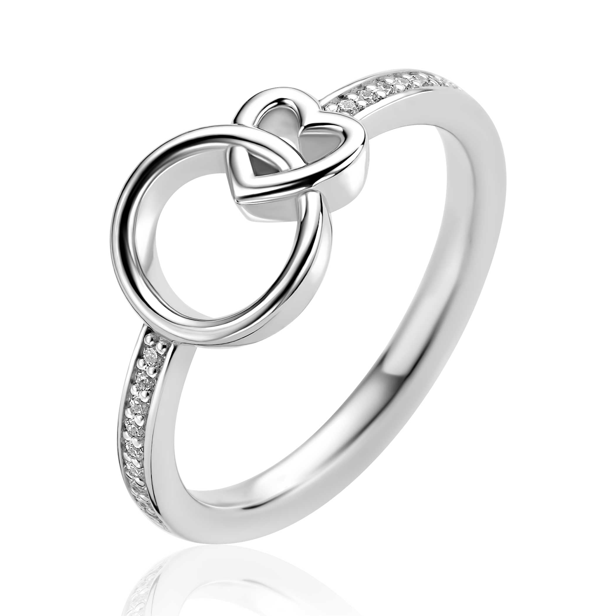 ZINZI Zilveren Ring met Hart - ZIR2811
