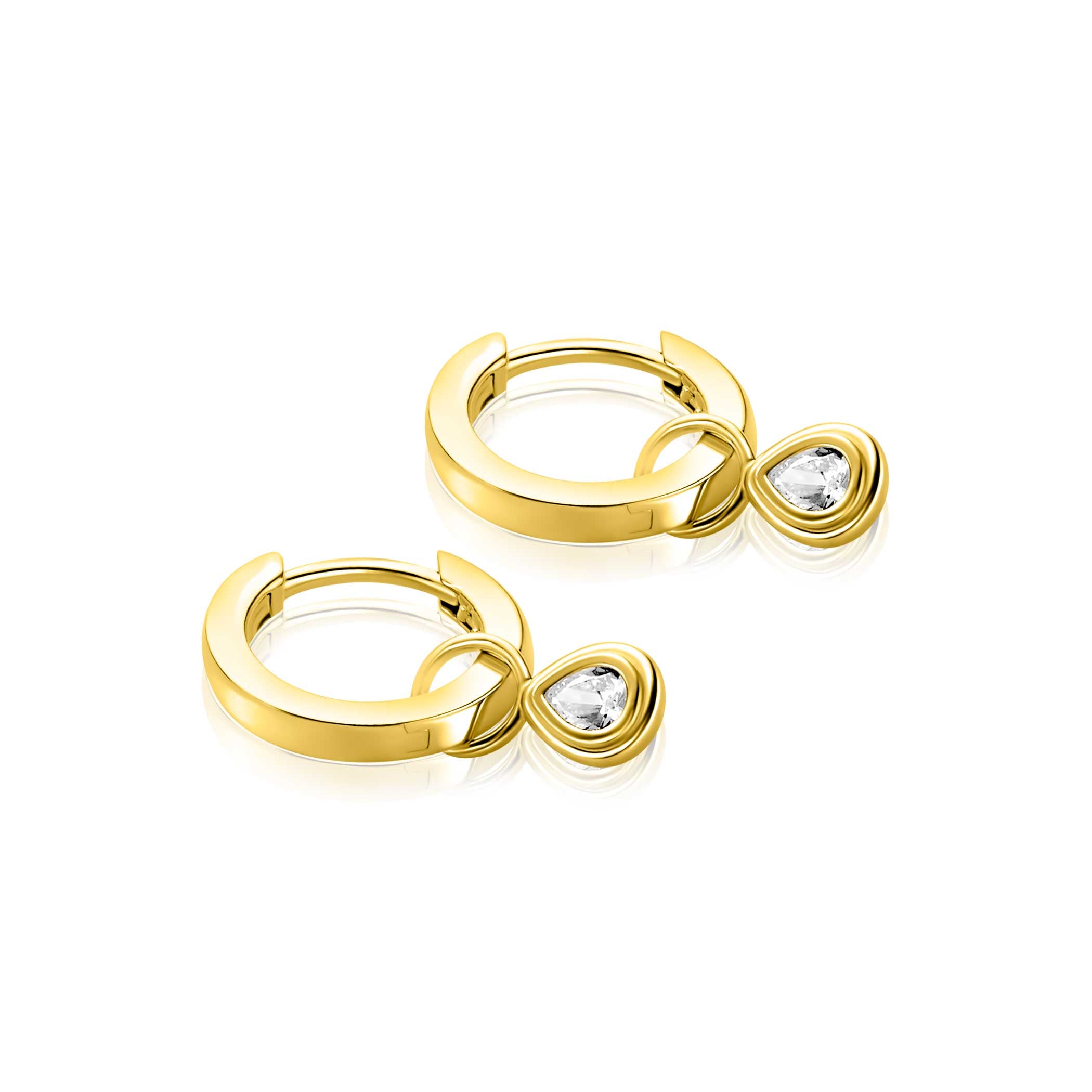 ZINZI 14K Gouden Oorbedels ZGCH559 wit