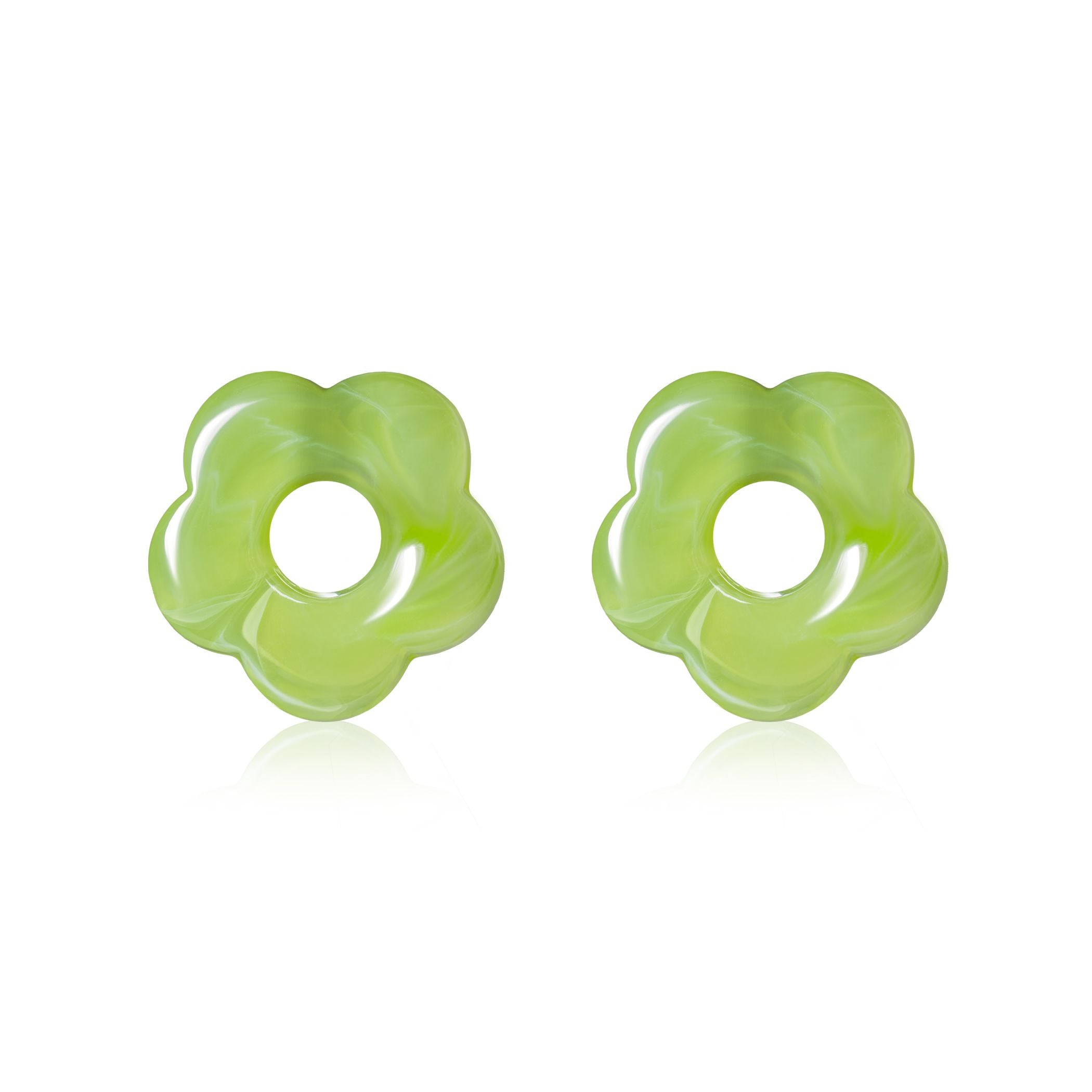 ZINZI Kunststof Oorbedels 26mm groen - ZICH2720G